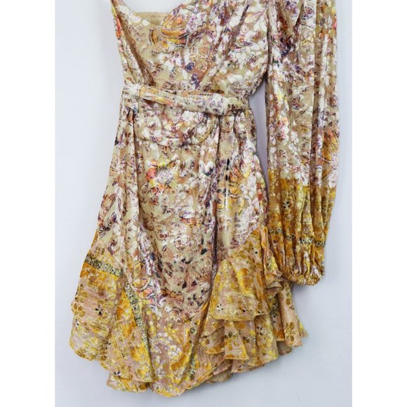 NEW Hemant and Nandita Kalon One Shoulder Belted Mini Dress Cyber Floral Small - Picture 10 of 10